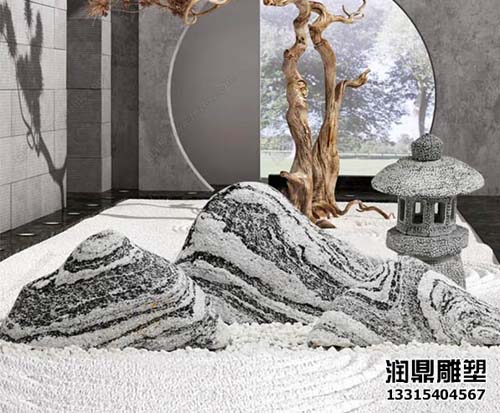 雪浪石白沙松樹(shù)造景